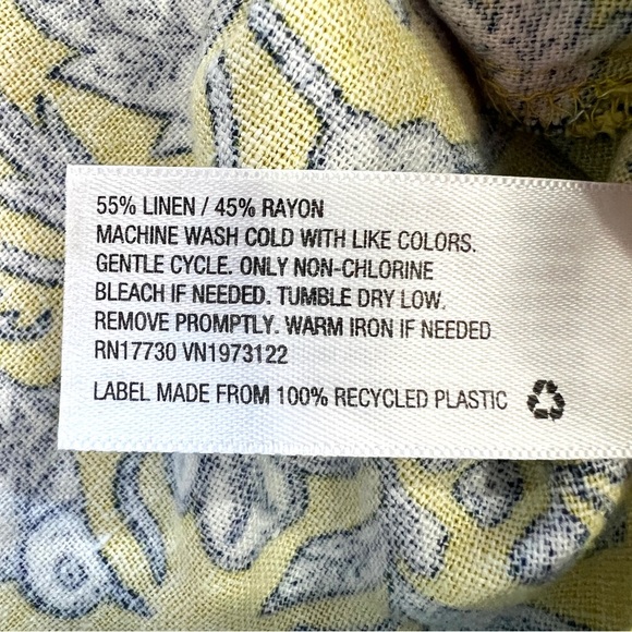 Universal Thread Womens Yellow Floral Short Sleeve Button Up Plus Size 4X - Picture 5 of 5